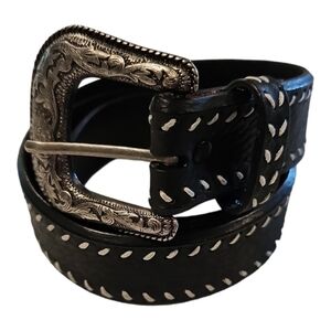 Mens ROPER black Western leather belt sz 34